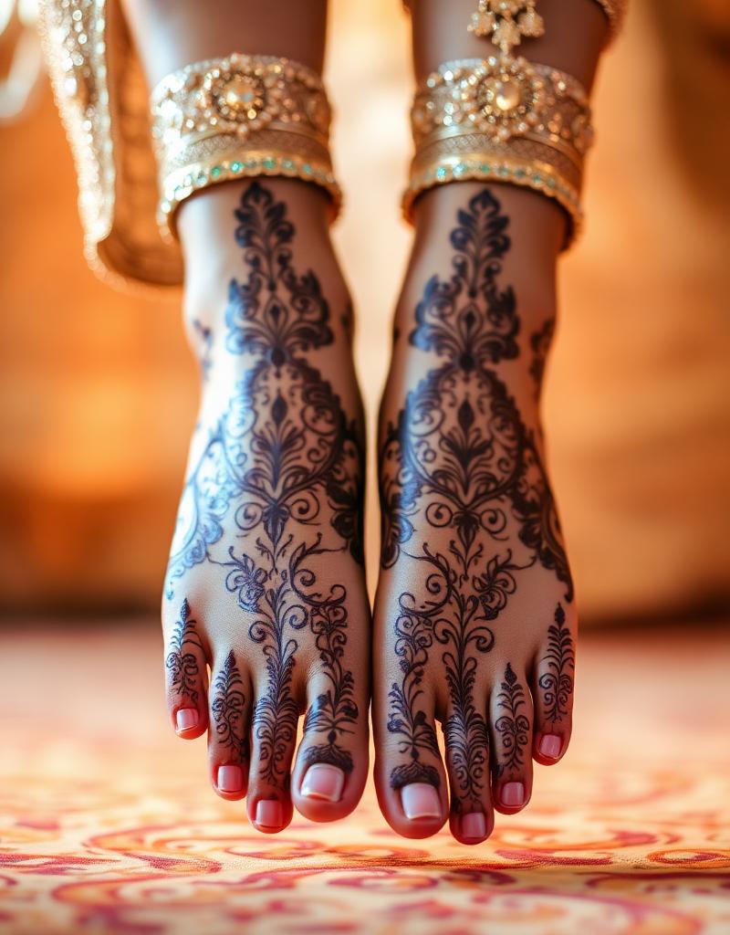 Traditional feet henna